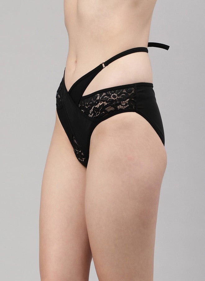 CUKOO Women Black Mid-Rise Bikini Briefs BP21-014 - Image 2